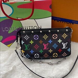 Louis Vuitton Murakami pochette accessories in black